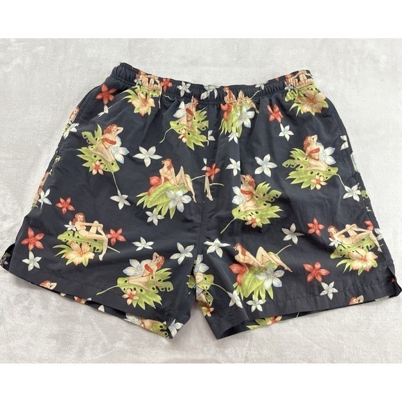 Tommy Bahama Other - VTG Tommy Bahama Swim Trunk Short Men XL Gray Tropical Floral Mesh Lined Nylon